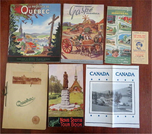 Canadian Montreal Quebec c. 1920-40 Travel Brochures w/ Maps Vintage Ads Lot x 7