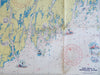 New England Coastal Cruising Guide c. 1950's Standard Oil Large Maine coast map