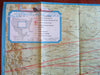 American Airlines Travel Routes System Map c. 1953 pictorial cartoon color maps