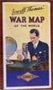 World War II World Map Theaters of Operation c. 1941-45 Sunoco promotional map