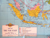 World War II World Map Theaters of Operation c. 1941-45 Sunoco promotional map