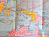 World War II World Map Theaters of Operation c. 1941-45 Sunoco promotional map