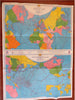 World War II World Map Theaters of Operation c. 1941-45 Sunoco promotional map