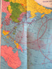 World War II World Map Theaters of Operation c. 1941-45 Sunoco promotional map