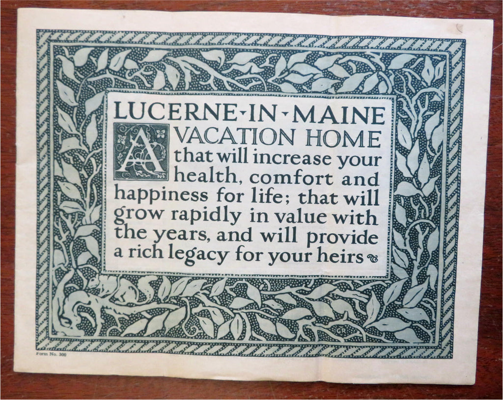 Lucerne-in-Maine New England Vacation Home 1926 real estate promotional booklet
