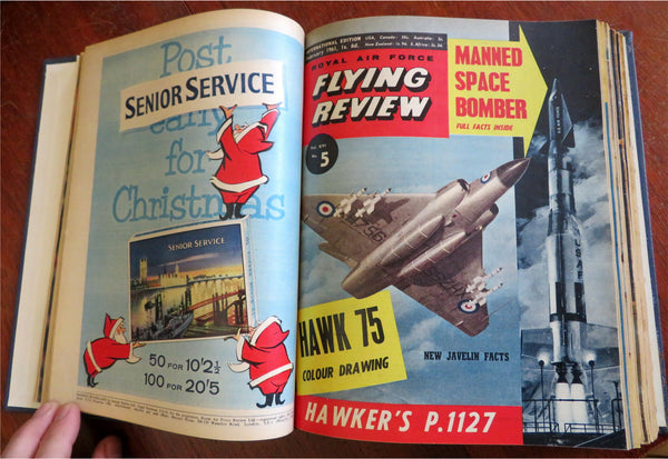 Royal Airforce Flying Review magazine 1960-62 run of 15 issues period ads jets