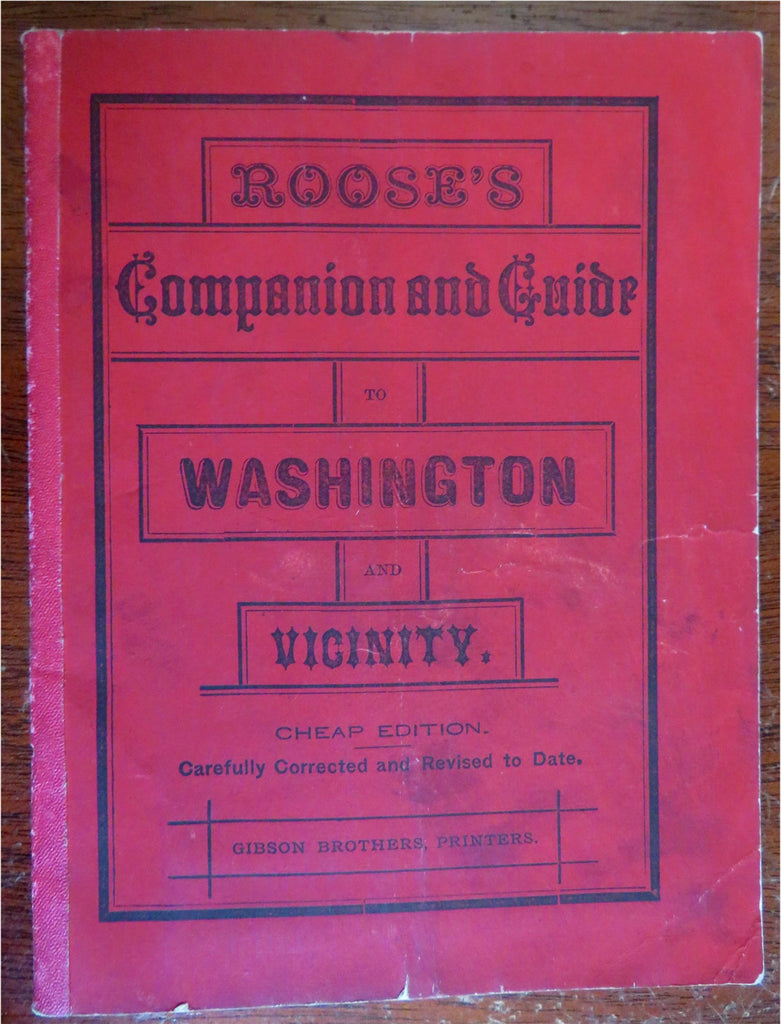 Washington D.C. Tourism Travel Guide 1887 illustrated pocket guide book w/ map