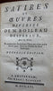 Satires and Collected Works of Boileau 1756 antiquarian book French Lit