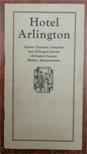 Hotel Arlington Boston Massachusetts Hotel 1920's illustrated promotional book