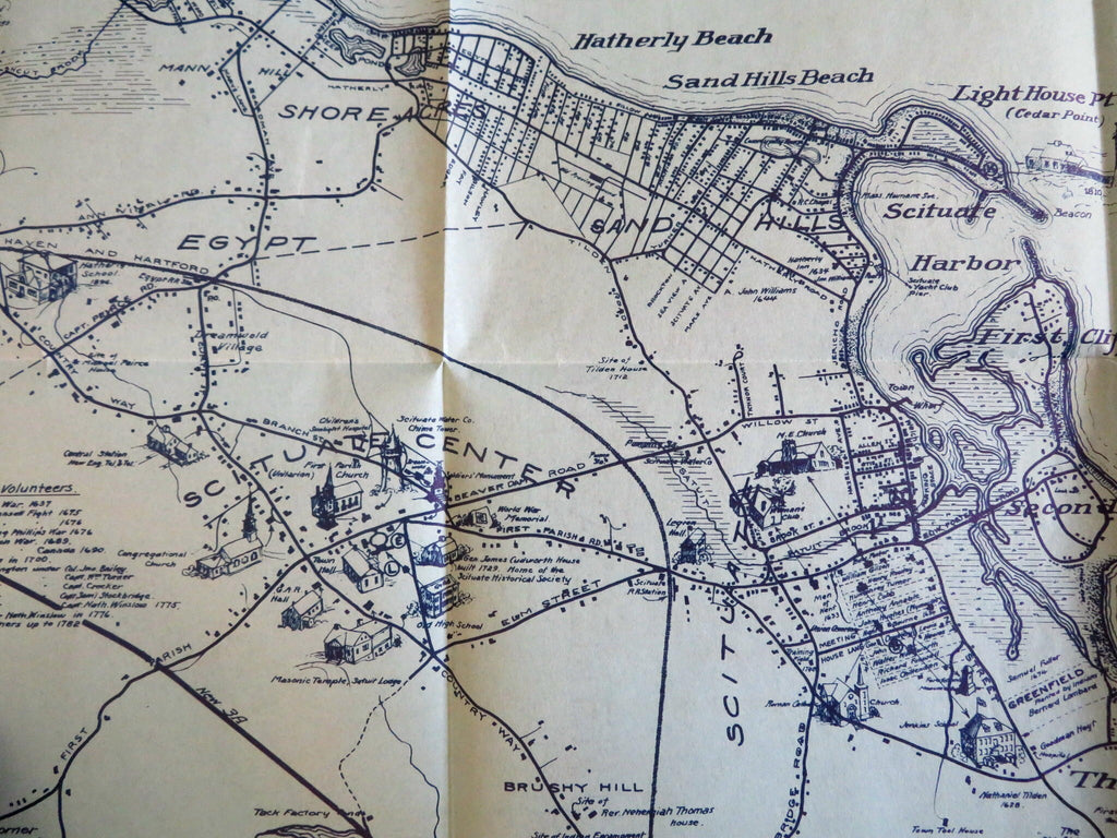 Scituate Massachusetts 300th Anniversary Booklet 1936 with large city plan map