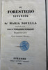 Il Forestiero Istruito in Santa Maria Vincenzio Fineschi 1836 rare Italian book