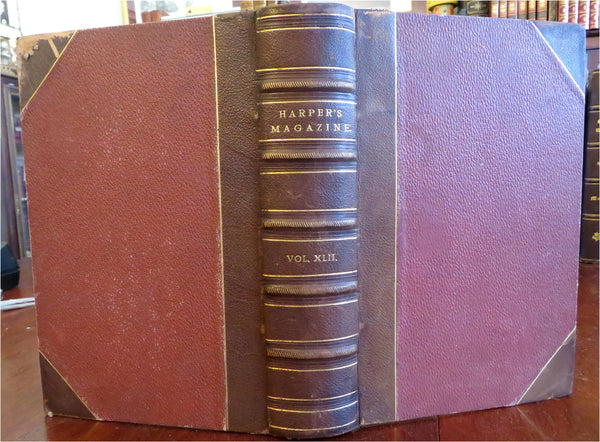 Harper's New Monthly Magazine 1870-71 illustrated leather bound volume 6 issues