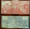 Mystic Seaport Connecticut c. 1960's lot x 2 promo pictorial birds-eye view maps