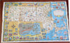 Massachusetts Promotional Travel cartoon map c. 1965 tourist souvenir map