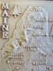 Maine Raised Relief novelty Map postcard 1958 Tourism Souvenir Lobster pine tree