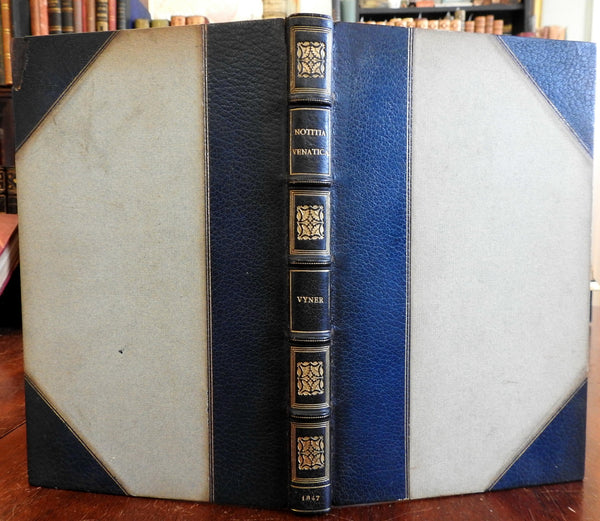 Treatise on Fox Hunting & Hounds Dogs 1847 Vyner leather book w/ 10 color plates