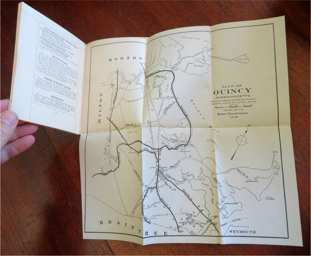 Quincy Massachusetts 300th Anniversary Celebration 1925 Souvenir Guide & Map