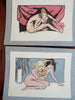 Erotica Vintage Prints Satyrs Female Nudes c. 1920's-30's Lot x 10 hand colored