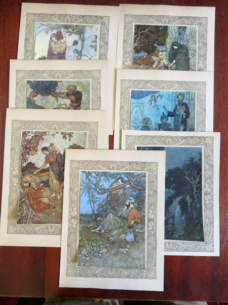 Edmund Dulac Fantasy Art Arabian Nights Creatures c. 1920's Print Lot x 7