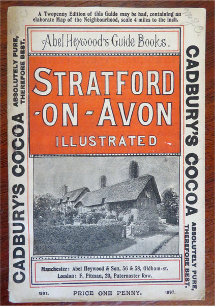 Stratford-Upon-Avon Shakespeare Home 1897 Victorian travel guide w/ map