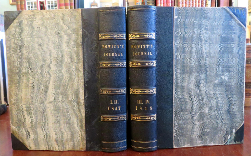 Howitt's Journal Literature & Popular Progress 1848 leather 2vol set w/ woodcuts