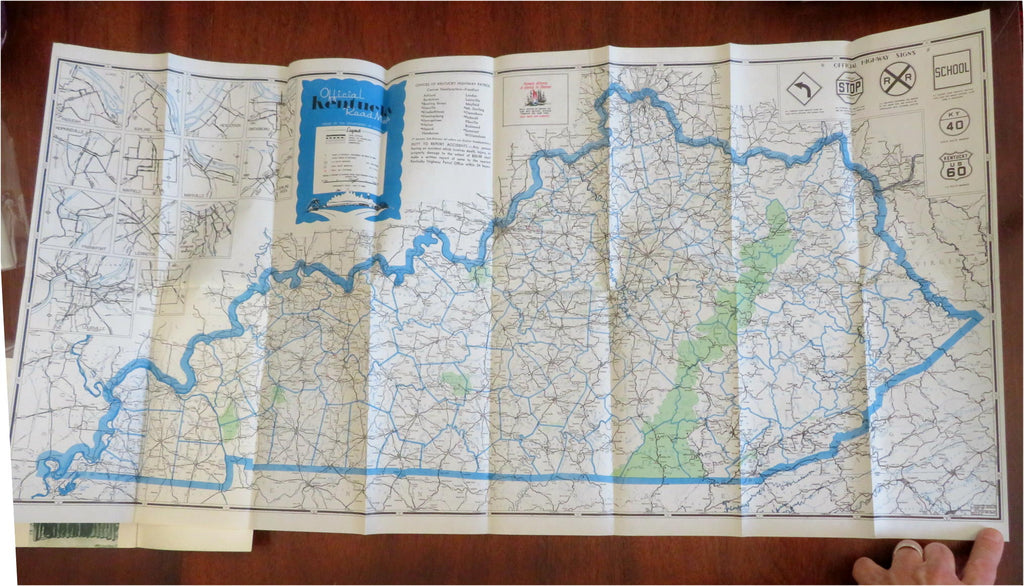 Kentucky Highway Road Atlas WWII Era Travel Brochure c. 1939-43 illustrated book