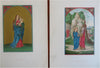 Catholic Saints & Biblical Scenes c. 1890 Chromolithographed print lot x 8