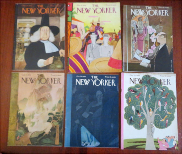 Rea Irvin art New Yorker Magazine 1945-6 unique Covers lot of 6 vintage WWII era