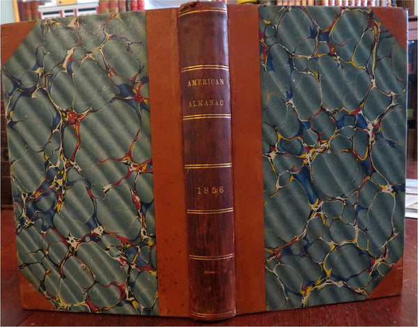 American Almanac & Repository of Knowledge 1856 lovely leather book