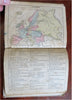 Cornell's Geography School Atlas 1858 juvenile book w/ world hand color maps
