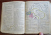 Cornell's Geography School Atlas 1858 juvenile book w/ world hand color maps