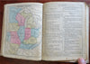 Cornell's Geography School Atlas 1858 juvenile book w/ world hand color maps