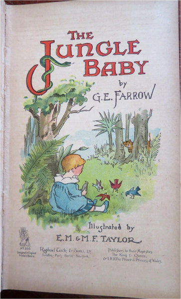 Jungle Baby c.1915 by Farrow wonderful E.M. Taylor Tuck 23 color illustrations