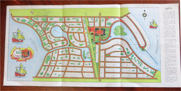 Venetia Florida c.1950's promotional pictorial map real estate Home Development