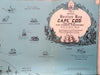 Boston Bay & Cape Cod c. 1940's cartoon pictorial folding map shipwrecks