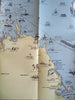 Boston Bay & Cape Cod c. 1940's cartoon pictorial folding map shipwrecks