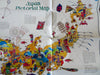Pan American 1970's Japan tourist map city plan w/ advertising pictorial