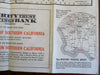 Southern California 1924 Highway Map San Diego Los Angeles Security Bank promo