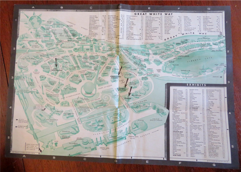 New York World's Fair 1940 ConEd Promotional map exhibit pamphlet