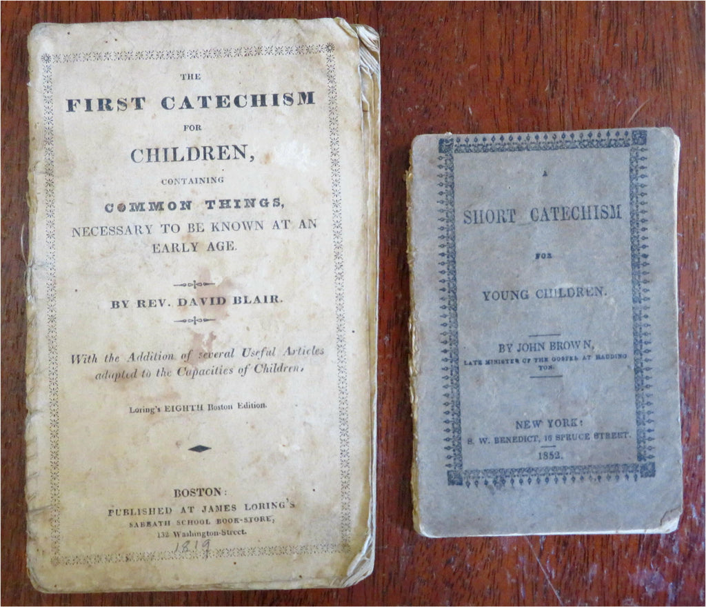 Children's Catechism Lot x 2 Religion Geography Mathematics c 1810-50 chap books