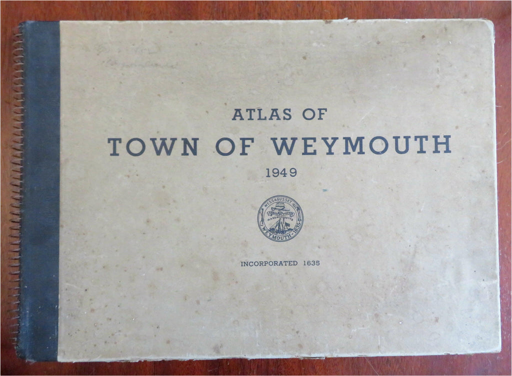 Weymouth Massachusetts 1949 Town Atlas monumental book 65 large plates