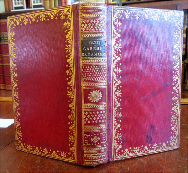 Sermons of Massillon Bishop of Clermont 1813 lovely ornate French leather book