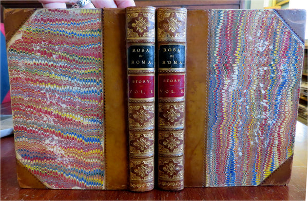 Roba di Roma Rome Italy culture life 1863 William Story fine 2 vol. leather set