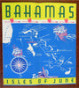 Nassau Bahamas Isles of June c. 1930's Lot x 2 Illustrated Travel Adverts w/ map