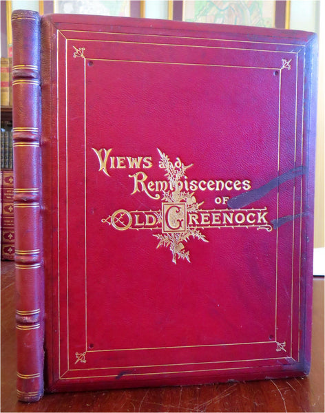 Greenock Scotland Souvenir Plate Book 1901 leather book 32 views Limited to 500