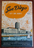 San Diego Calif. Promotional Tourist Cartoon Pictorial Maps c. 1940's color