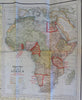 Post World War I Europe & Africa 1920 large 4' folding map w/ index & envelope