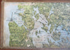 Panama Canal Aeronautical View Map & Info 1911 C.P. Gray tourist souvenir map