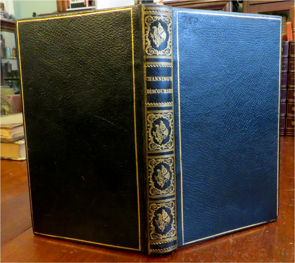 William Ellery Channing Sermons Discourses on Christianity 1832 leather book