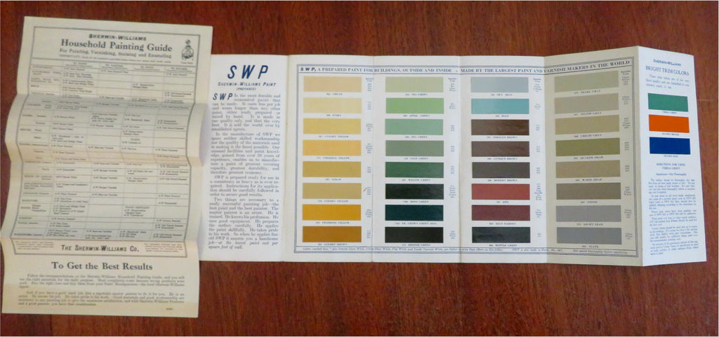 Sherwin-Williams House Painting Sample Brochure c. 1929 vintage advertising